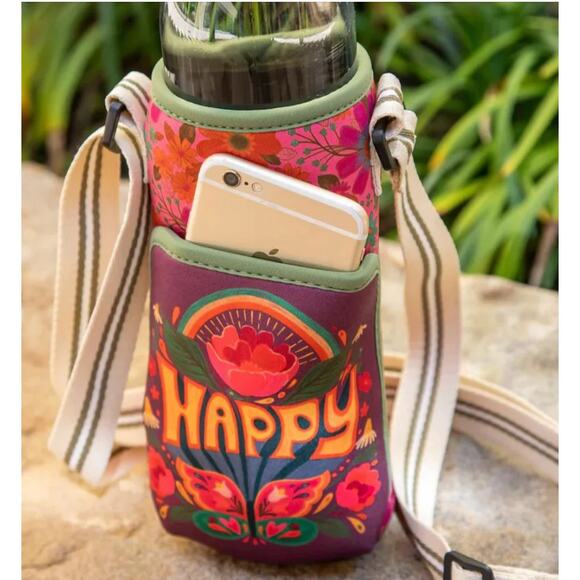 Natural Life Water Bottle Carrier with Pocket and Adjustable Strap NWT - Picture 2 of 14